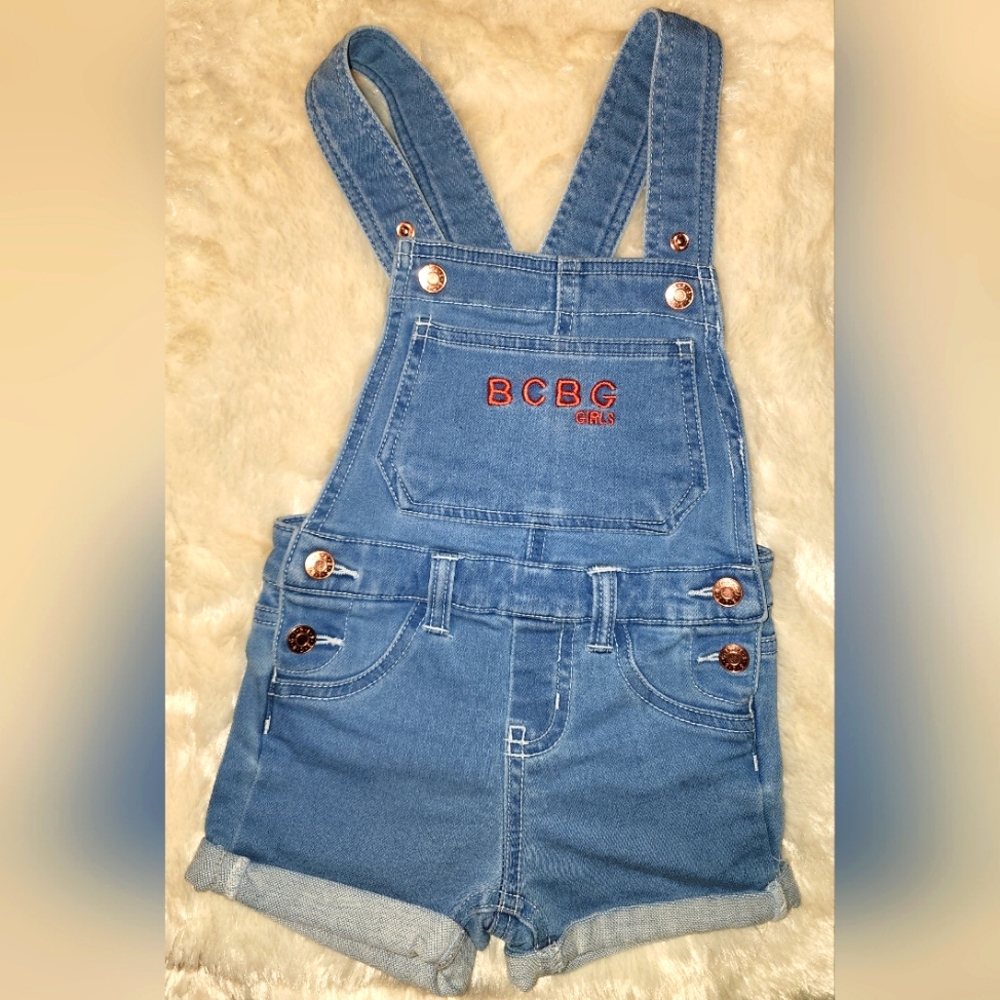 Girls blue jean overall shorts